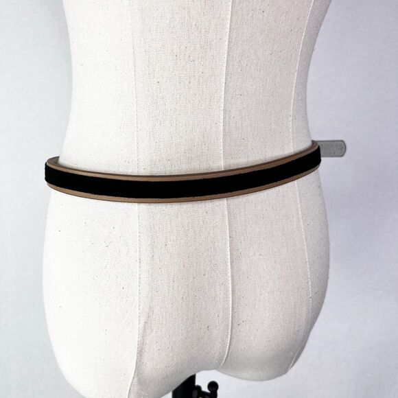 White House Black Market | Black Leather Tassel Belt | Sz M - Picture 4 of 7